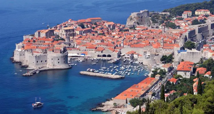 Dubrovnik old city view from east
