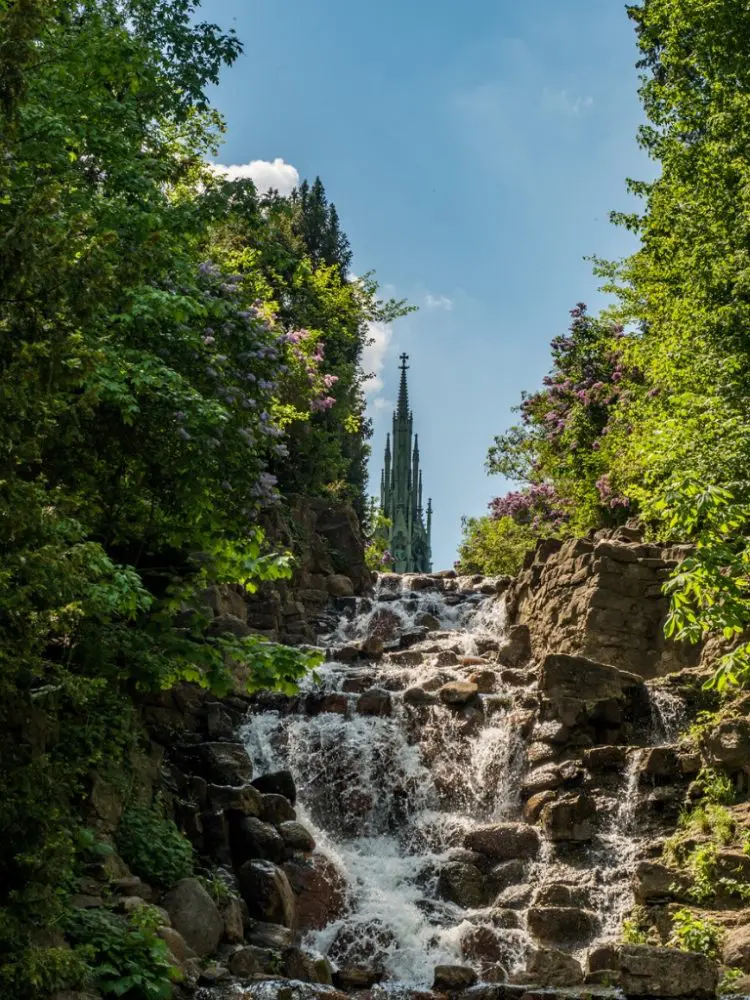 waterfall in Viktoria park in kreuzberg