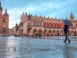 Krakow in the rain