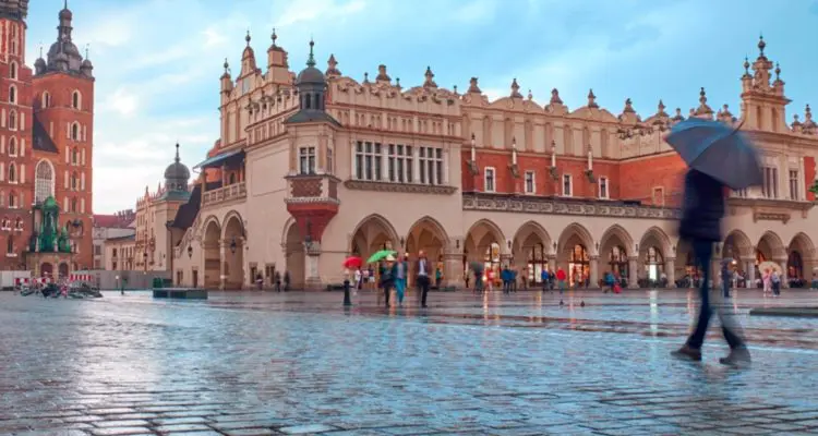 Krakow in the rain