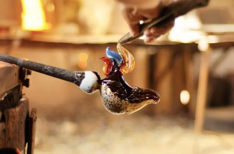 A glass-making demonstration on Murano