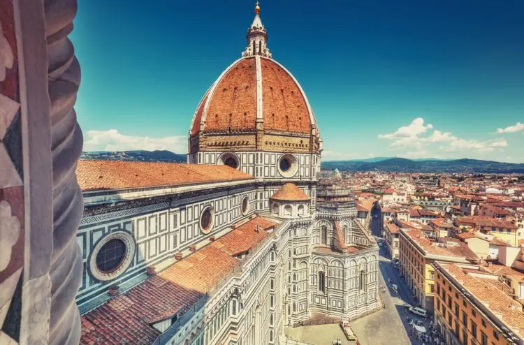 View of the dome, from the freestanding clock tower