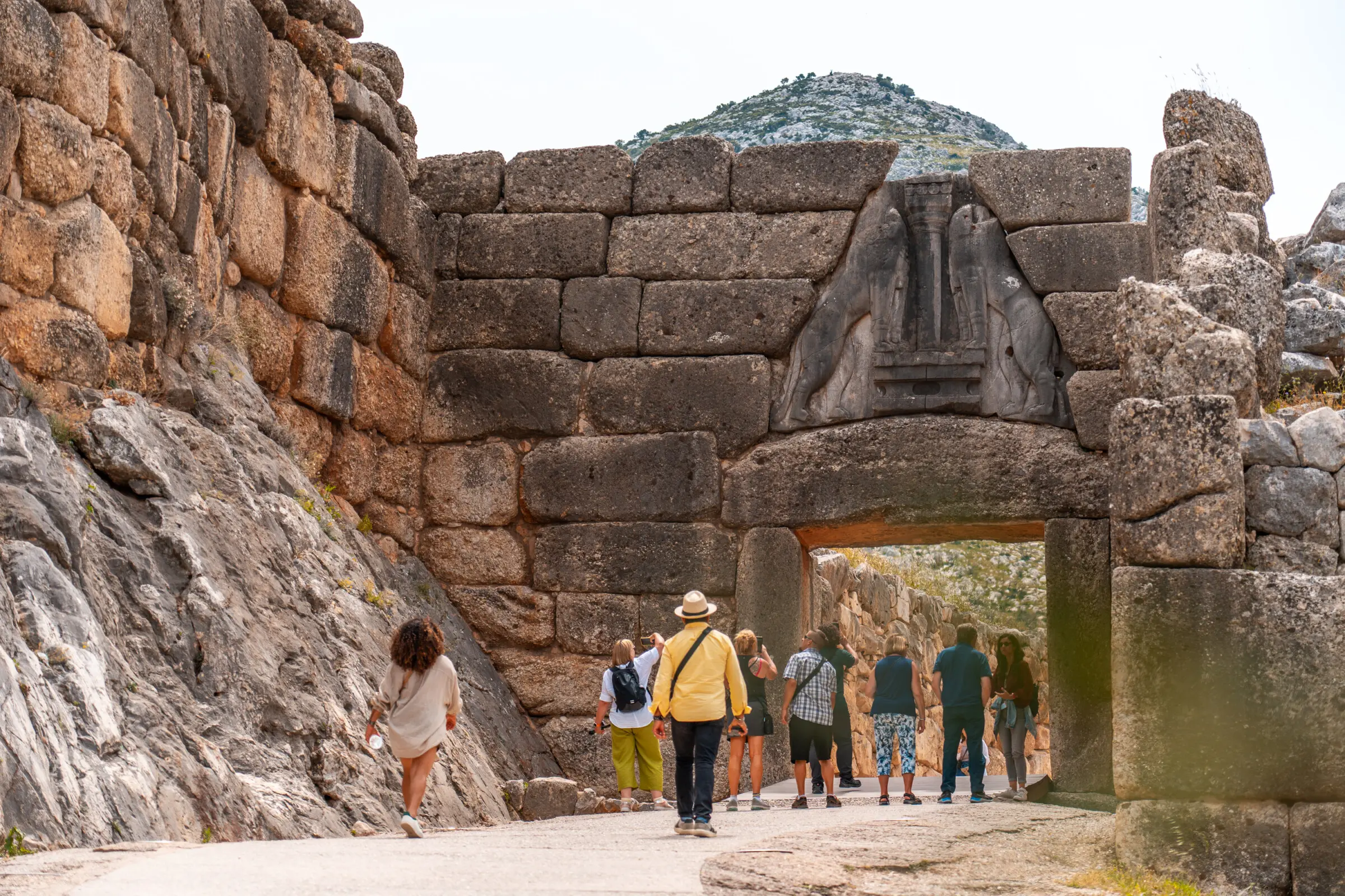 This is a photo of the Lion Gate in Mycenae.