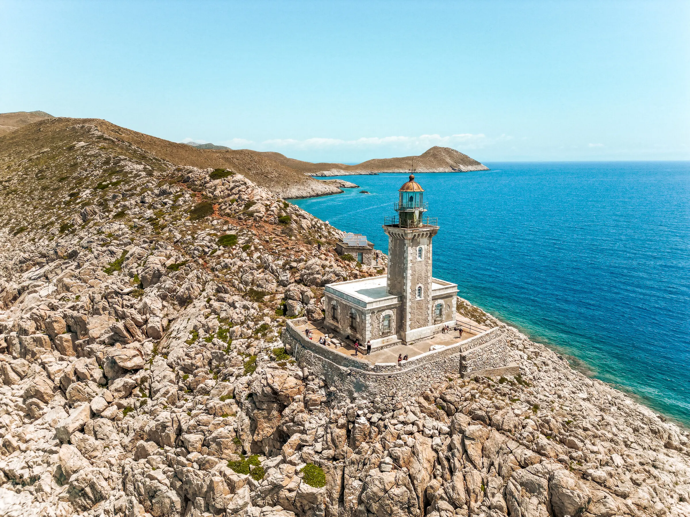 This image shows the lighthouse of Cape Matapan.