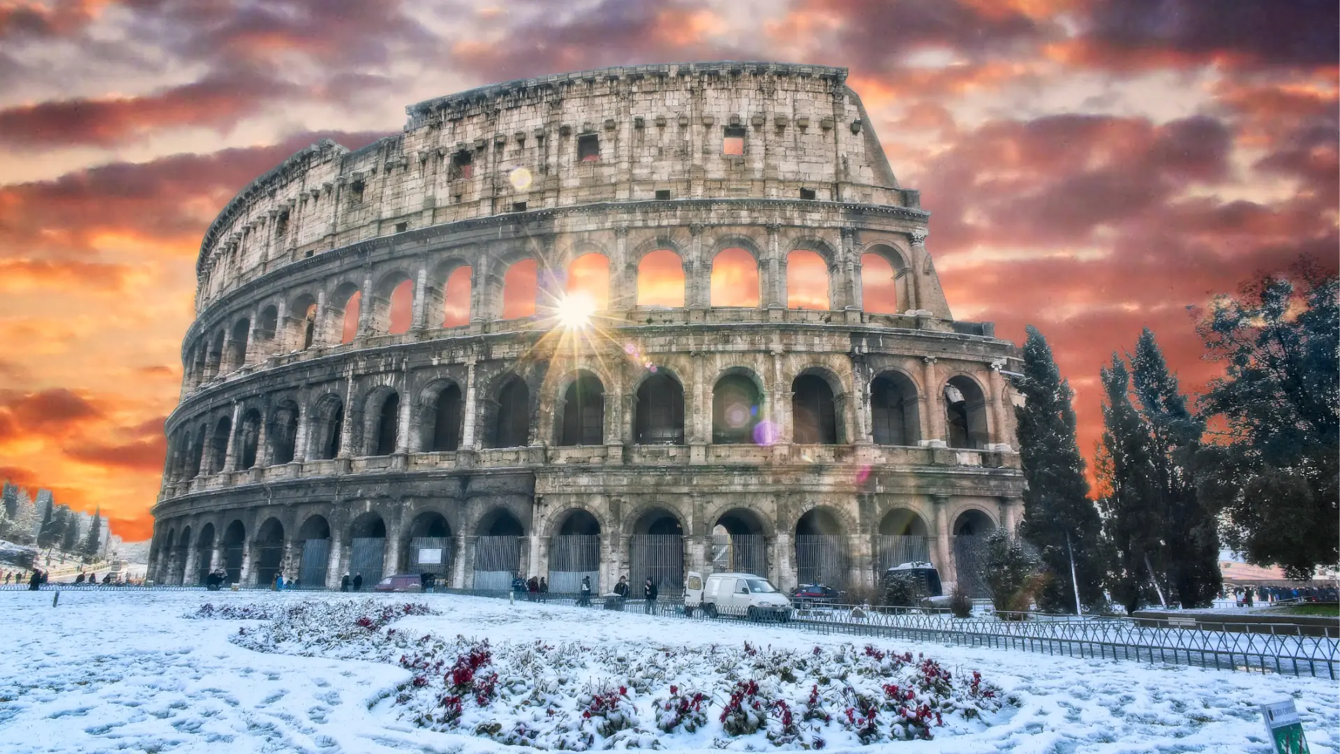The Colosseum in winter, probably the best time to visit Italy without any crowds.