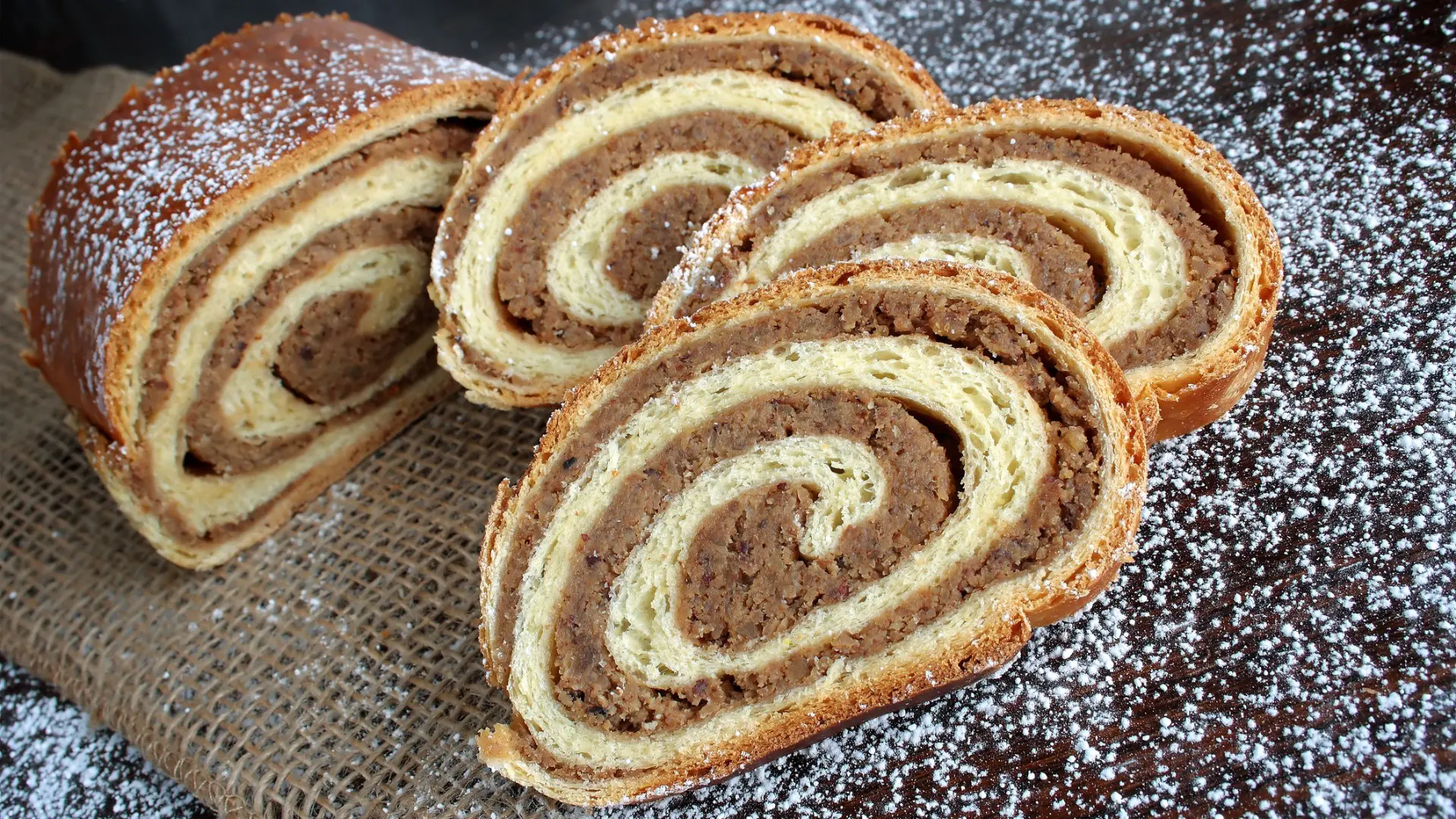 This is a close up of Orehnjaca slices.