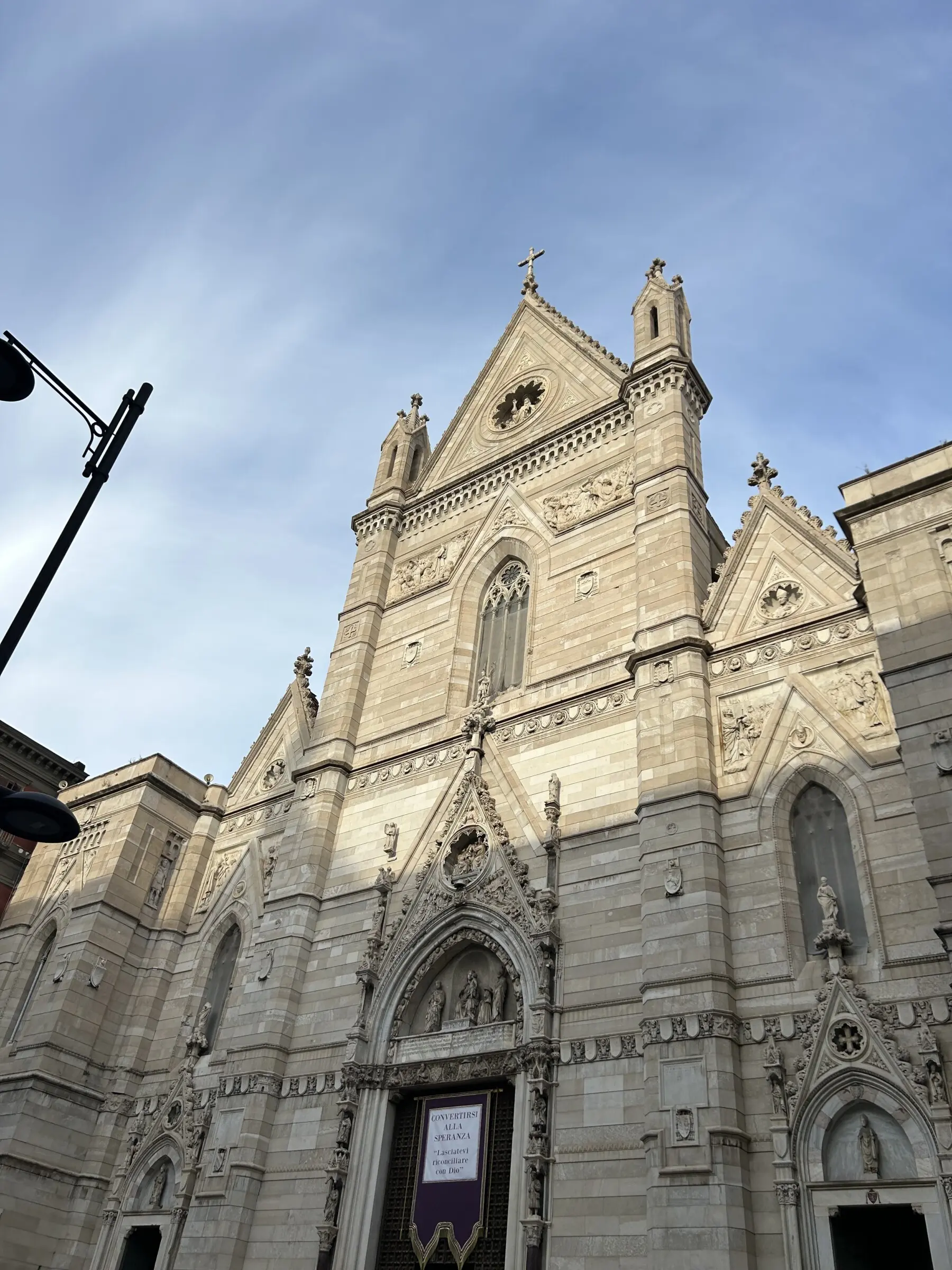 The facade of Naples Cathedral.