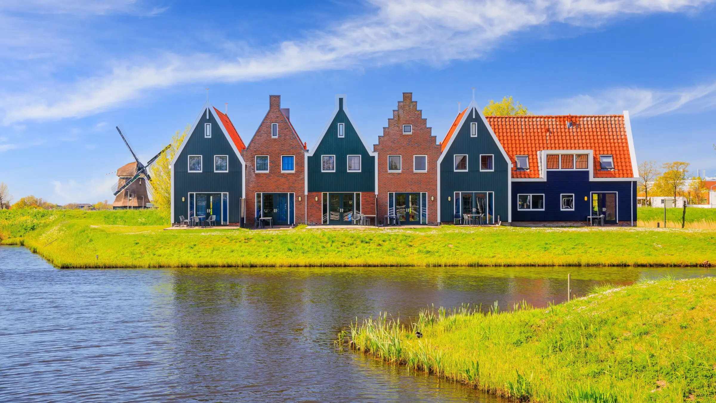 A row of colored houses in Volendam.
