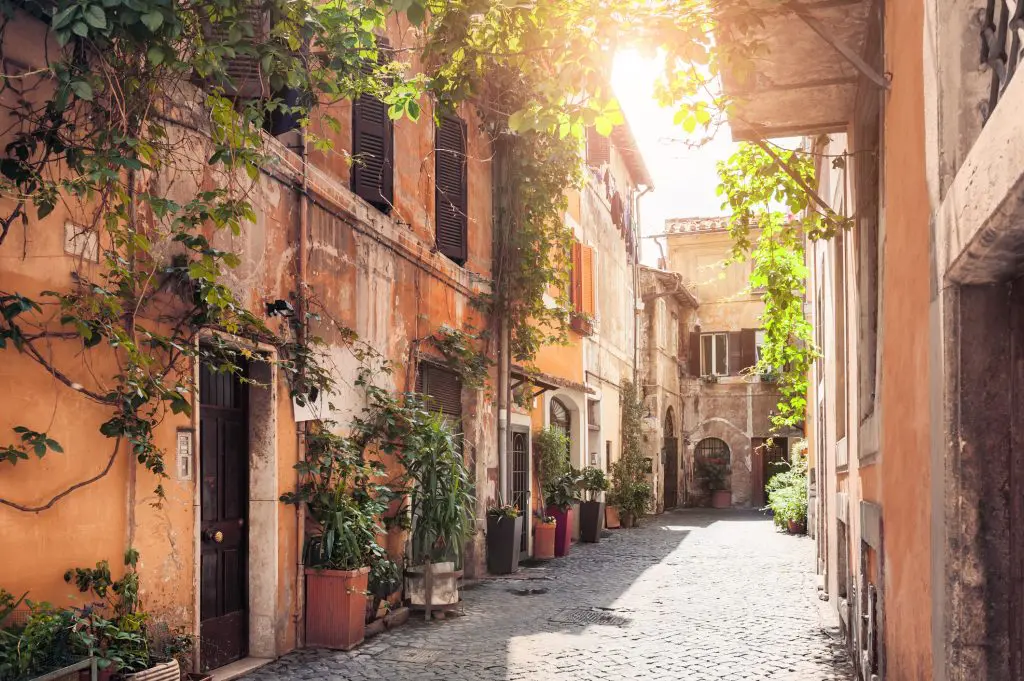 photo of A picturesque street in the historic Trastevere district, Rome, Italy