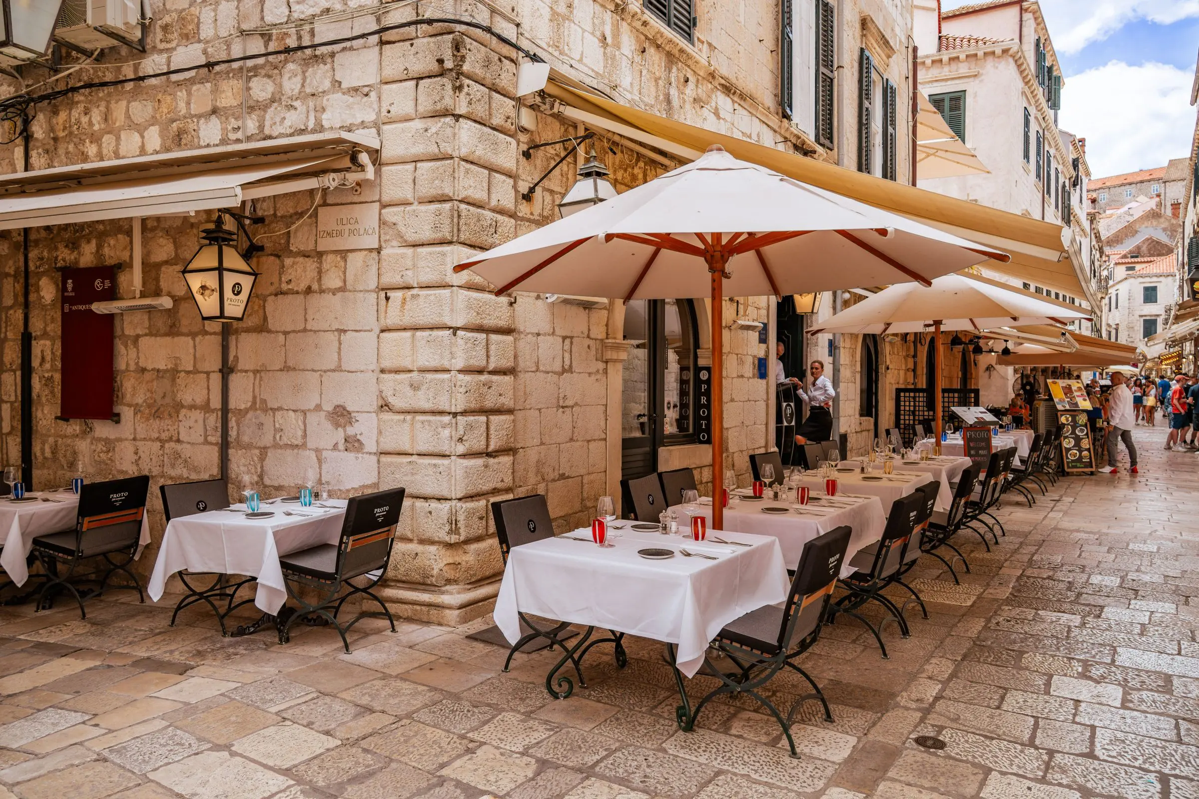 A quaint restaurant in a narrow street of the Old Town.