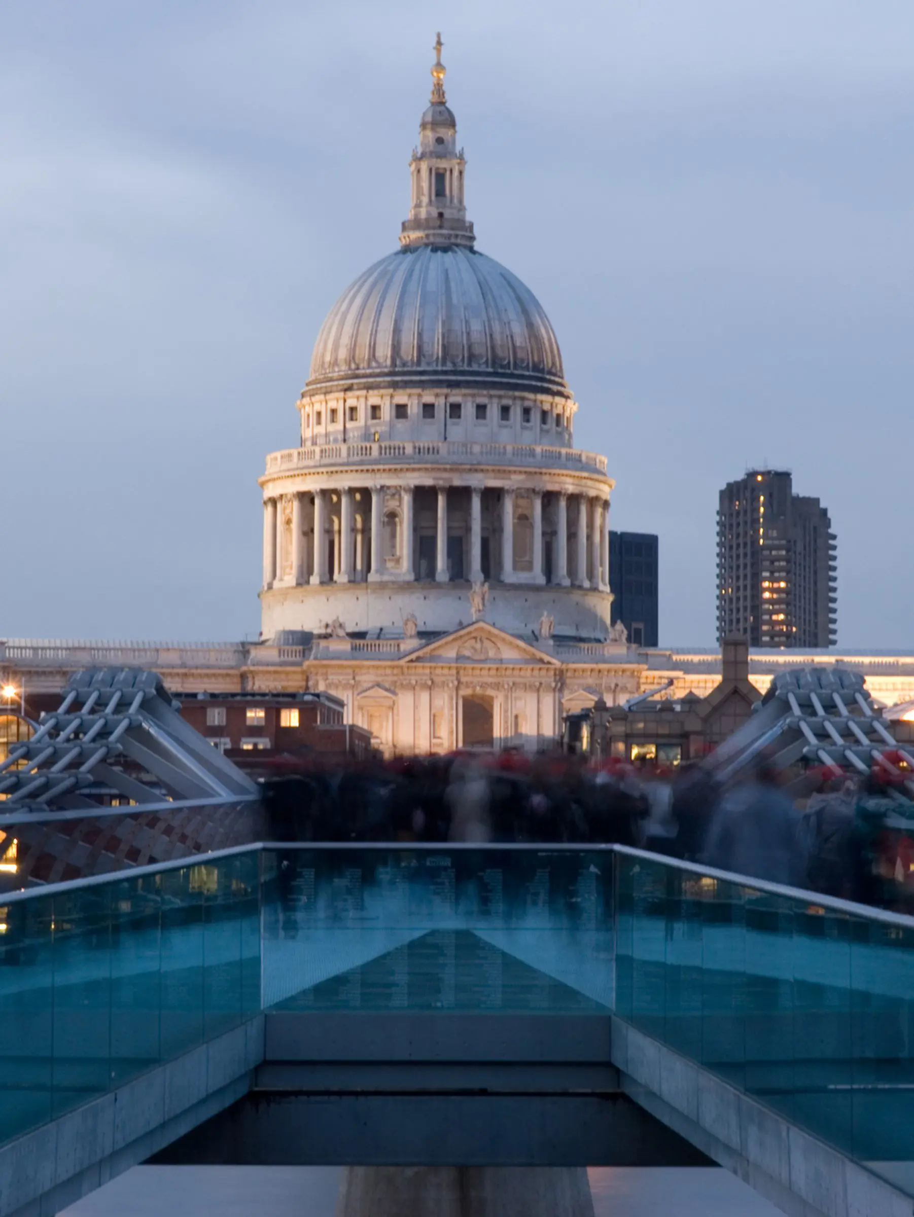 Millennium Bridge leading towards St. Paul's Cathedral, City Of London