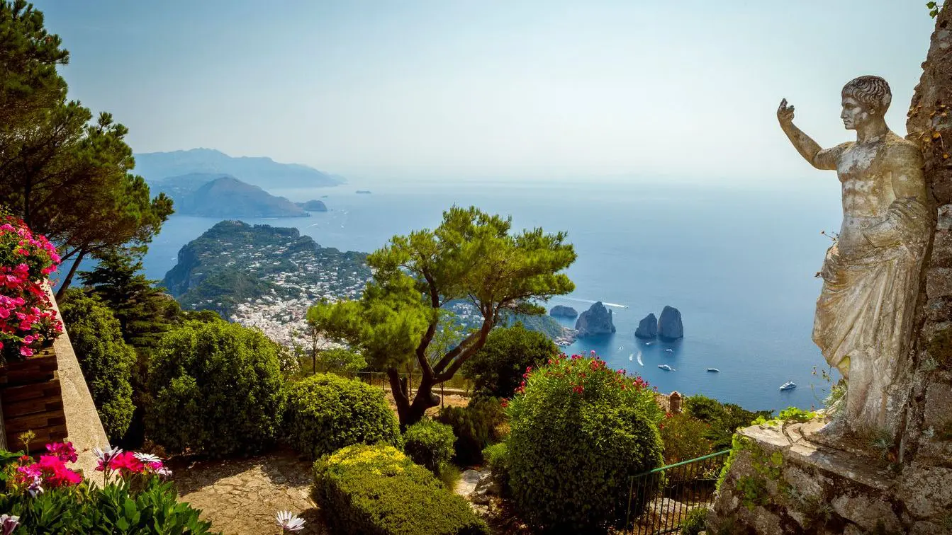 Panorama of Capri island from Mount Solaro.