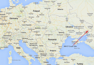 MH17 crash site map of Europe