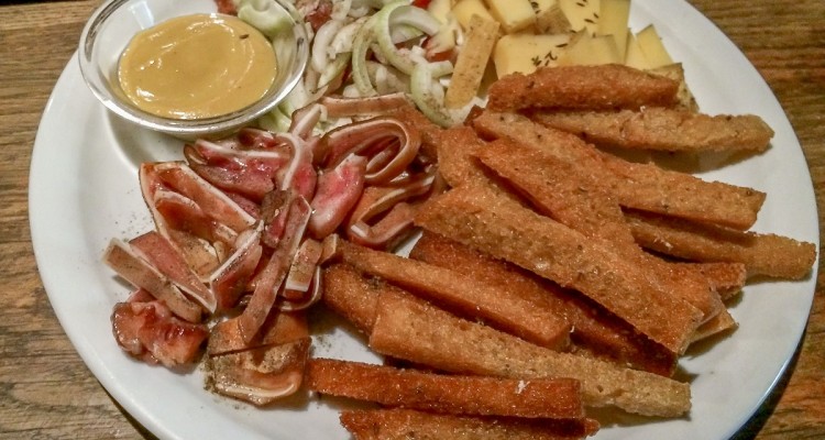 Fried bread, served at Snekutis in Uzupis, Vilnius.