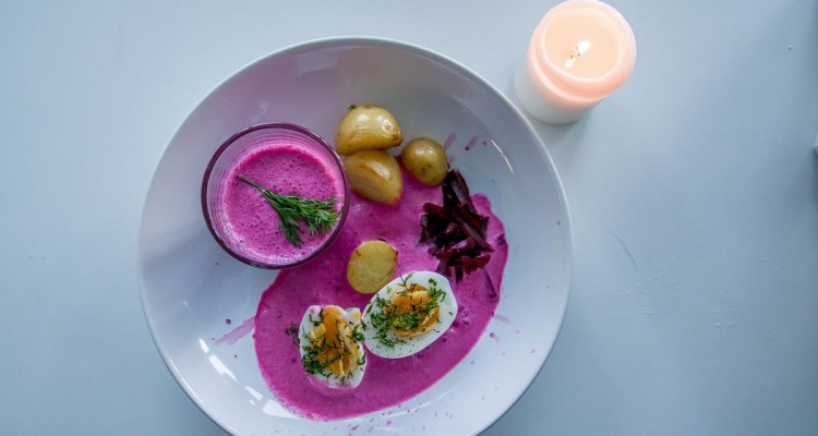 Vilnius deconstructed saltibarsciai beet soup