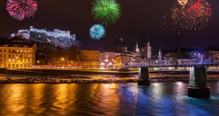 Fireworks in Salzburg Austria