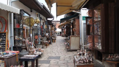 The Bascarsija Bazaar in Sarajevo