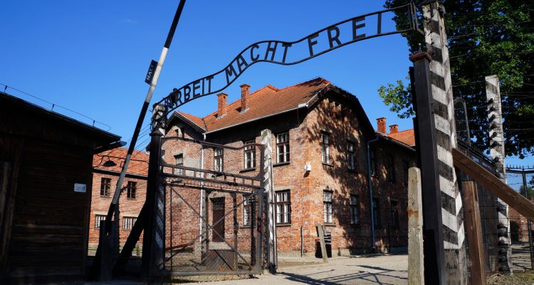 Gates to Auschwitz Birkenau Concentration Camp