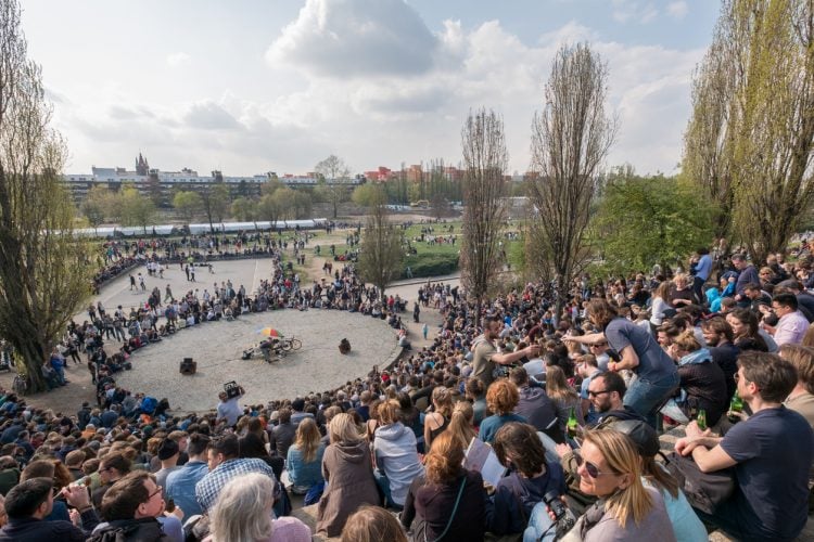 People at Mauerpark in Berlin
