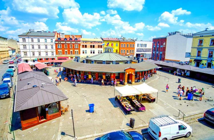 The central square in Kazimierz district, Krakow, Poland