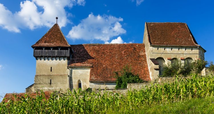 Transylvania, fortified churches. Copsa Mare Evangelical church, built in 16th century by saxons