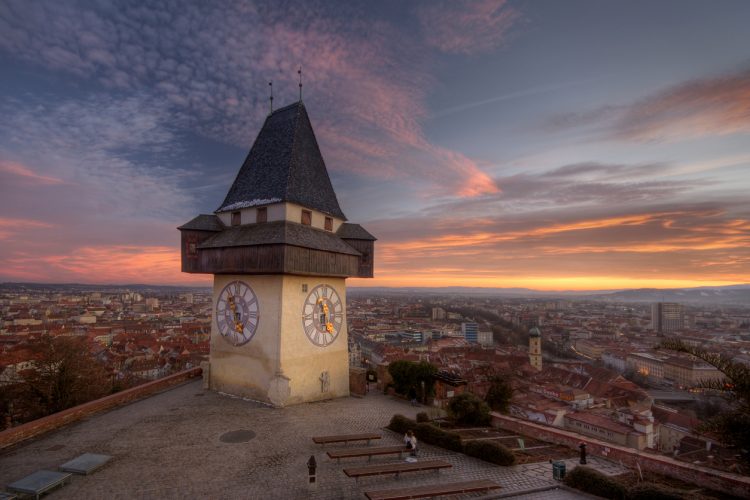 The clock tower on Schlossberg