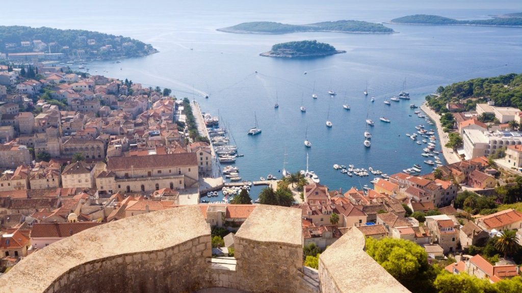 View of Hvar and Pakleni Islands from the fortress