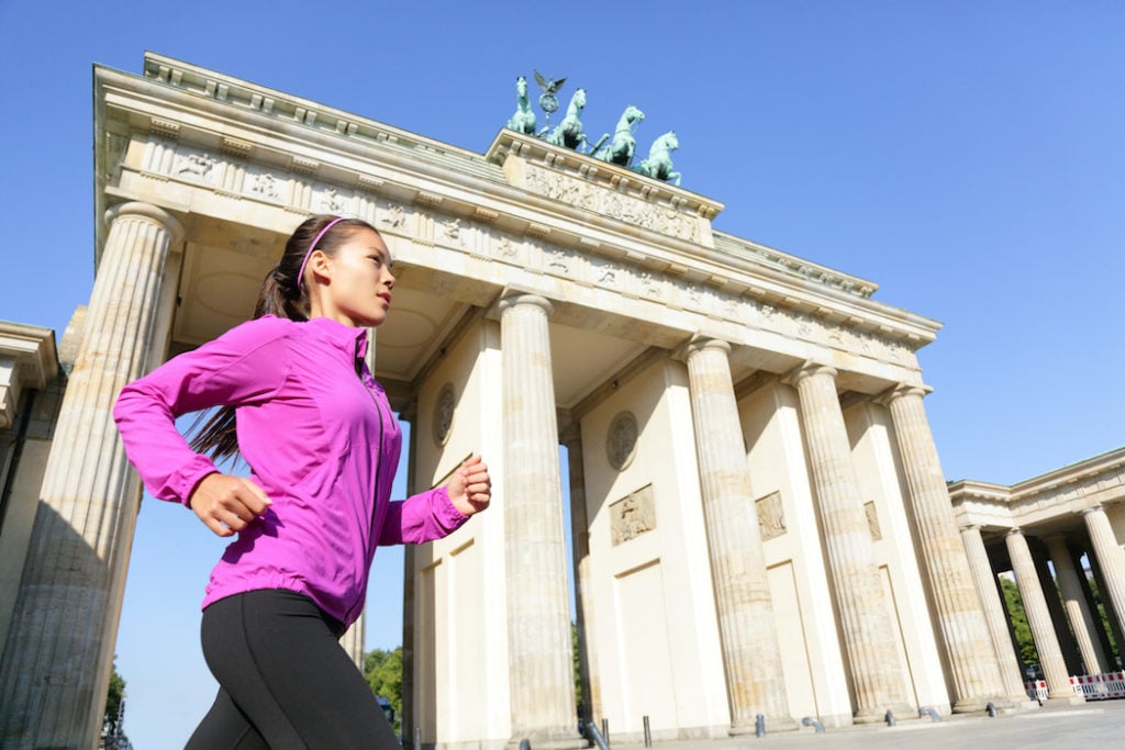 Running woman in Berlin, Germany