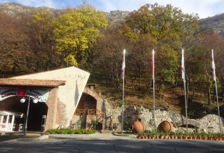 The entrance to a large Kakheti wine cellar