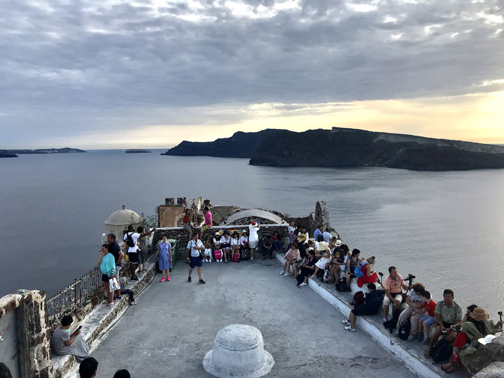 Waiting for sunset on Santorini