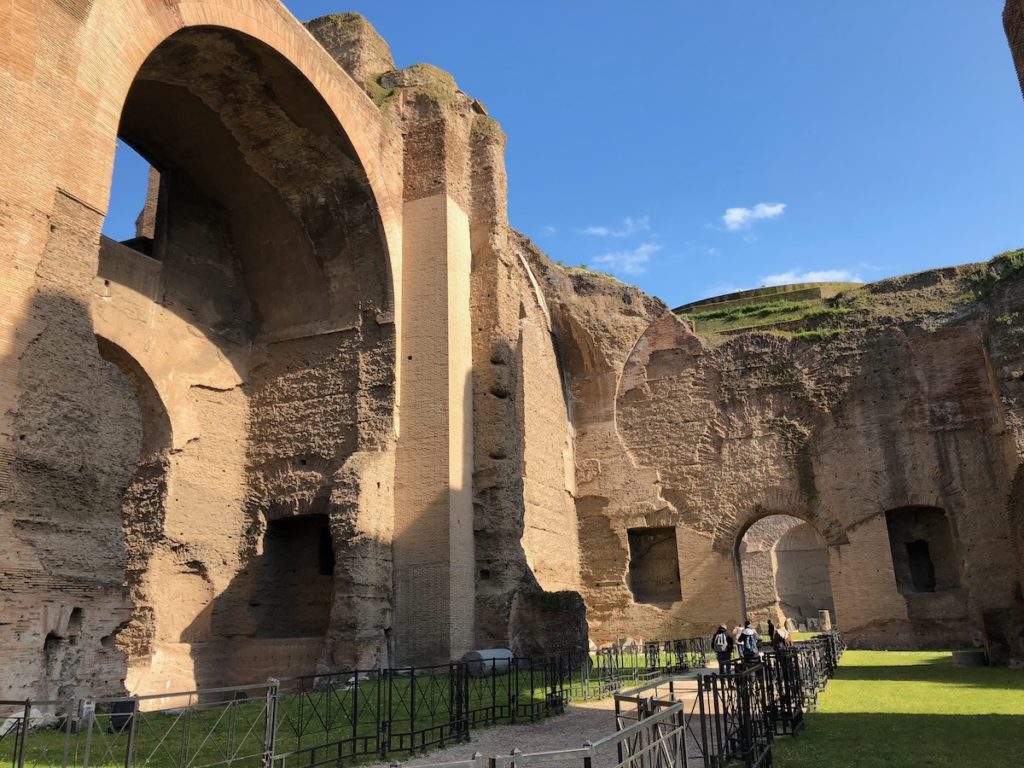 The baths of Caracalla, the wood-and-metal pathway in the main bathing room.