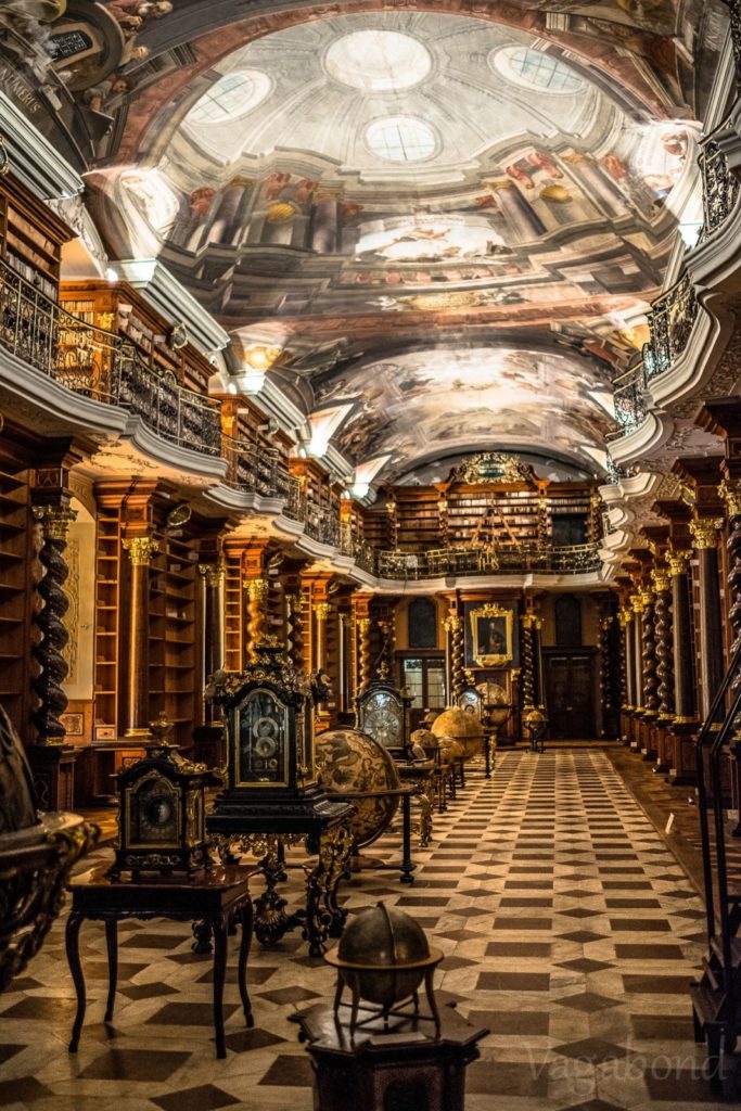 The stunning baroque library of the Klementinum monastery complex.