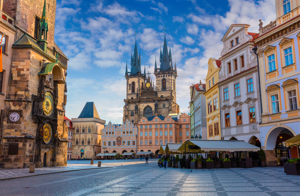 Prague's Old Town Square at dawn