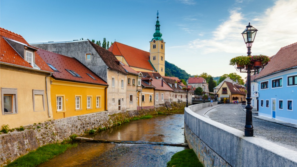 A Baroque street in Samobor near Zagreb