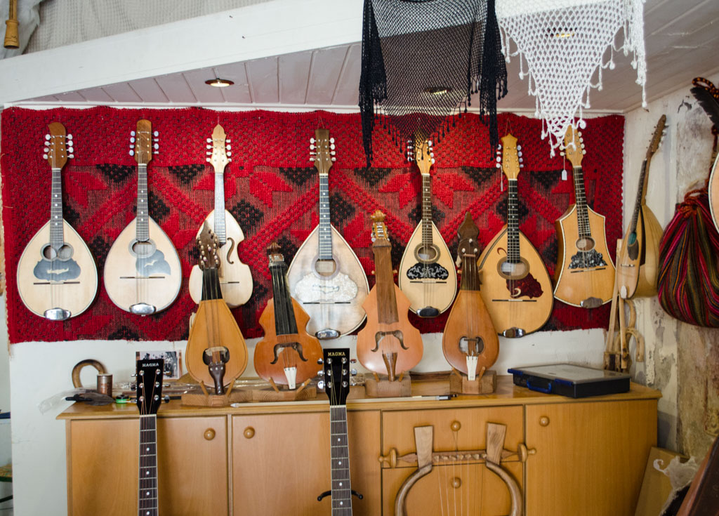 Greek Bouzoukis in a shop