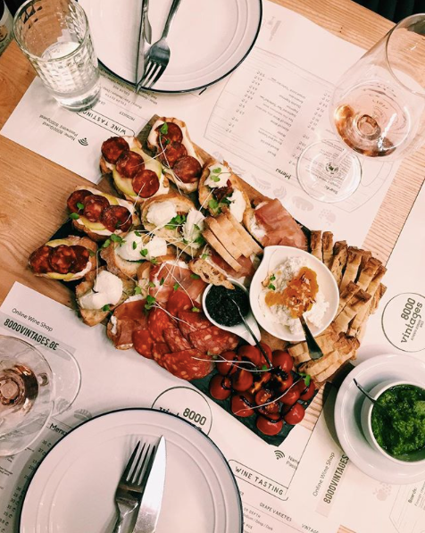 Charcuterie board at 8000 vintages