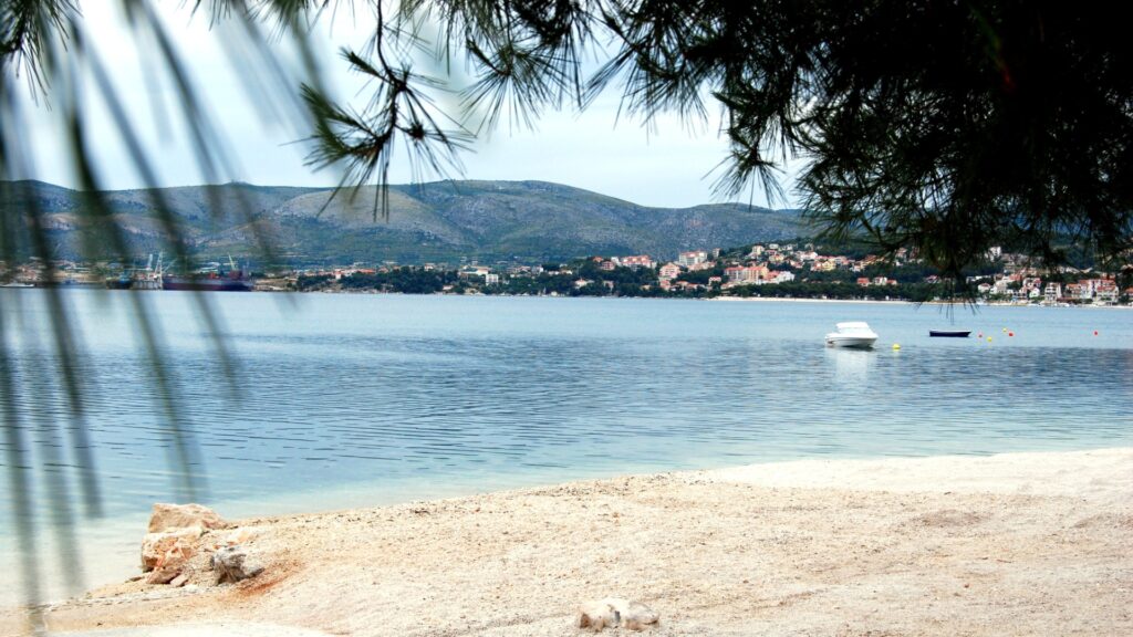 This image shows a pristine beach.