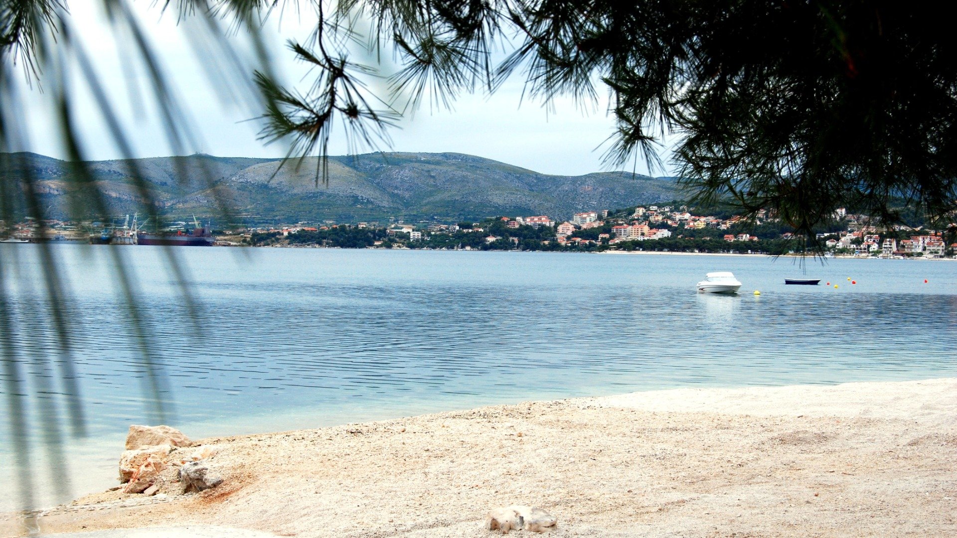 This image shows a pristine beach.