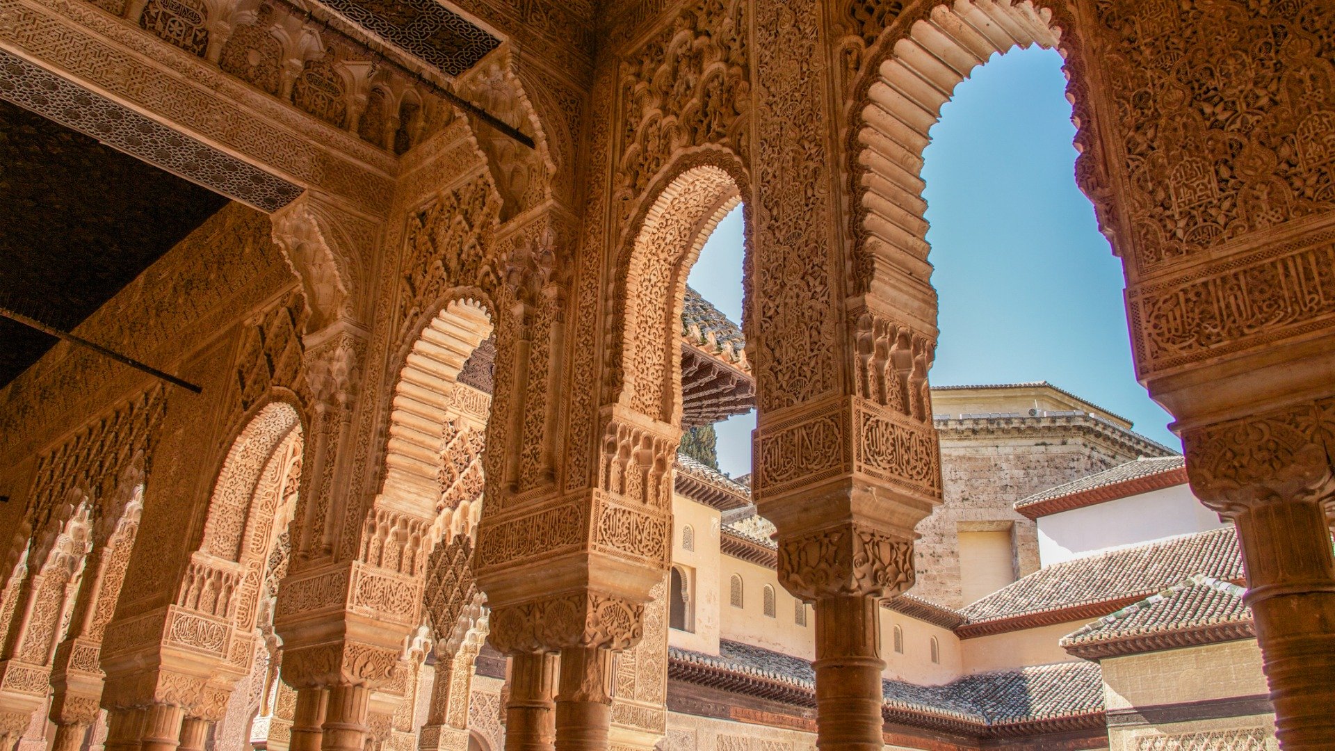 Details of the architecture inside the Alhambra. 
