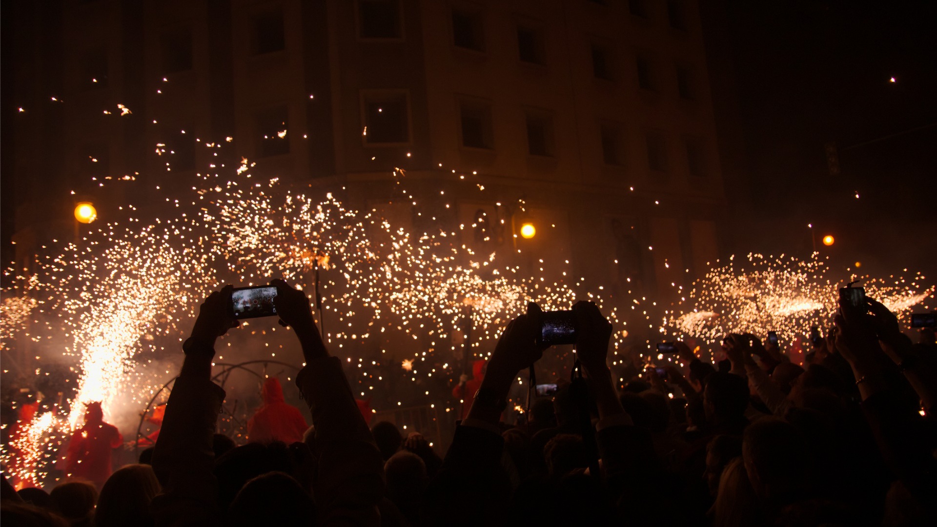 Many people record and take photographs of fireworks at Las Fallas Festival, probably the best time to visit Spain, and more specifically, Valencia. 
