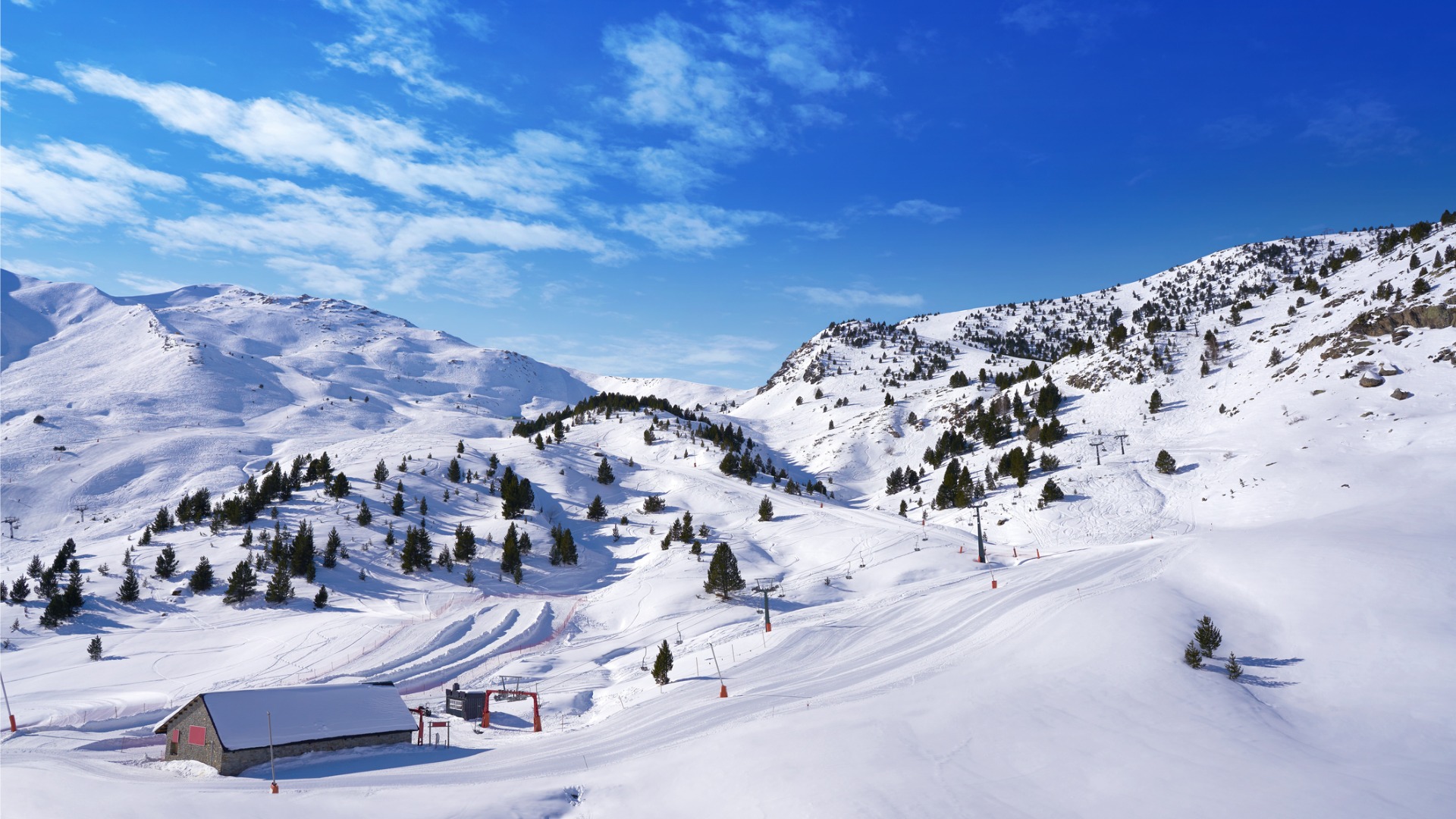 A mountain covered in snow. 