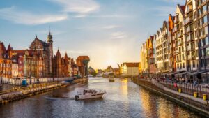 A canal lined with beautiful buildings.