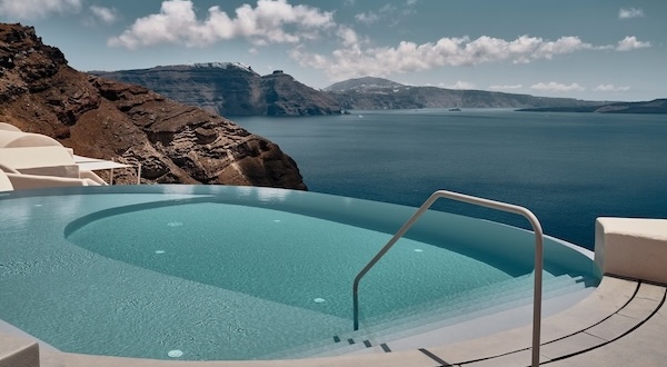 Santorini Caldera view from a hotels infinity pool