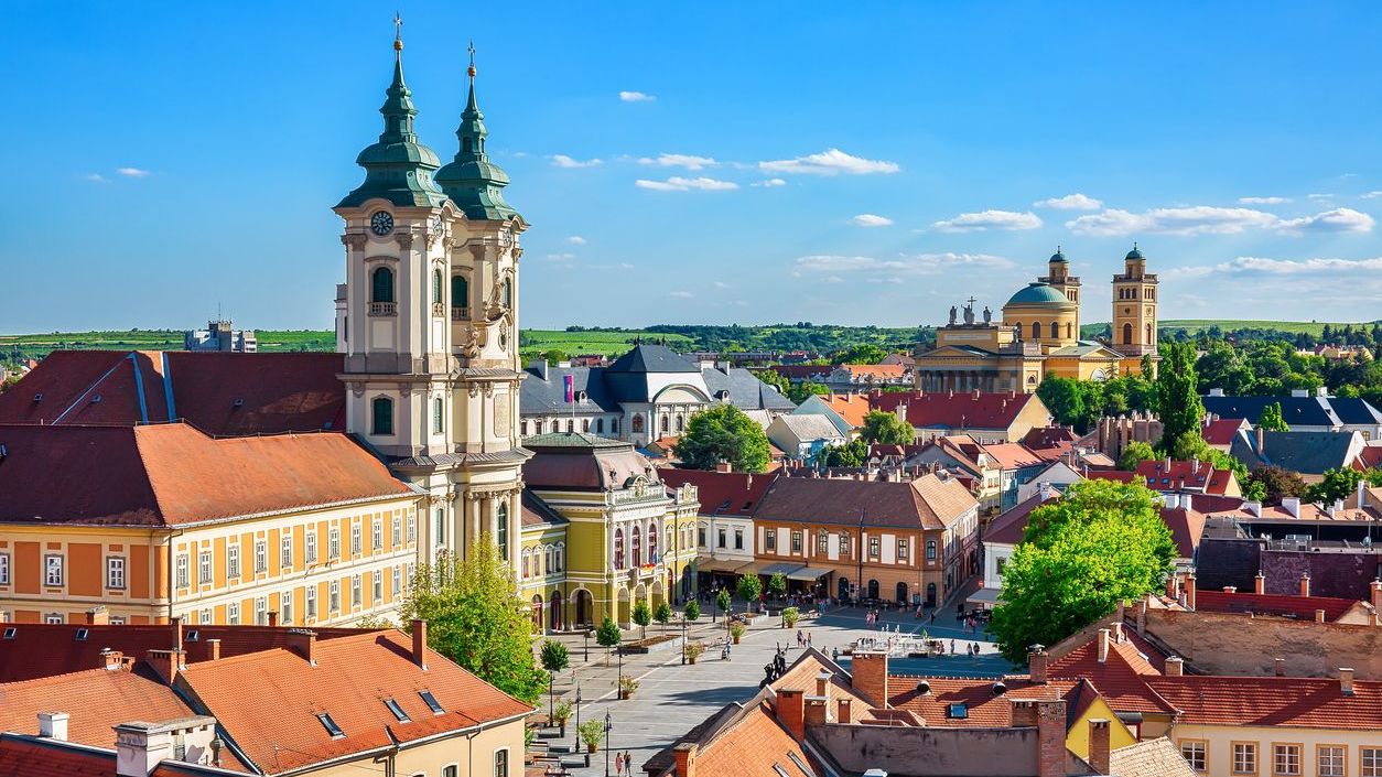 Panoramic view of the Old Town of Eger.