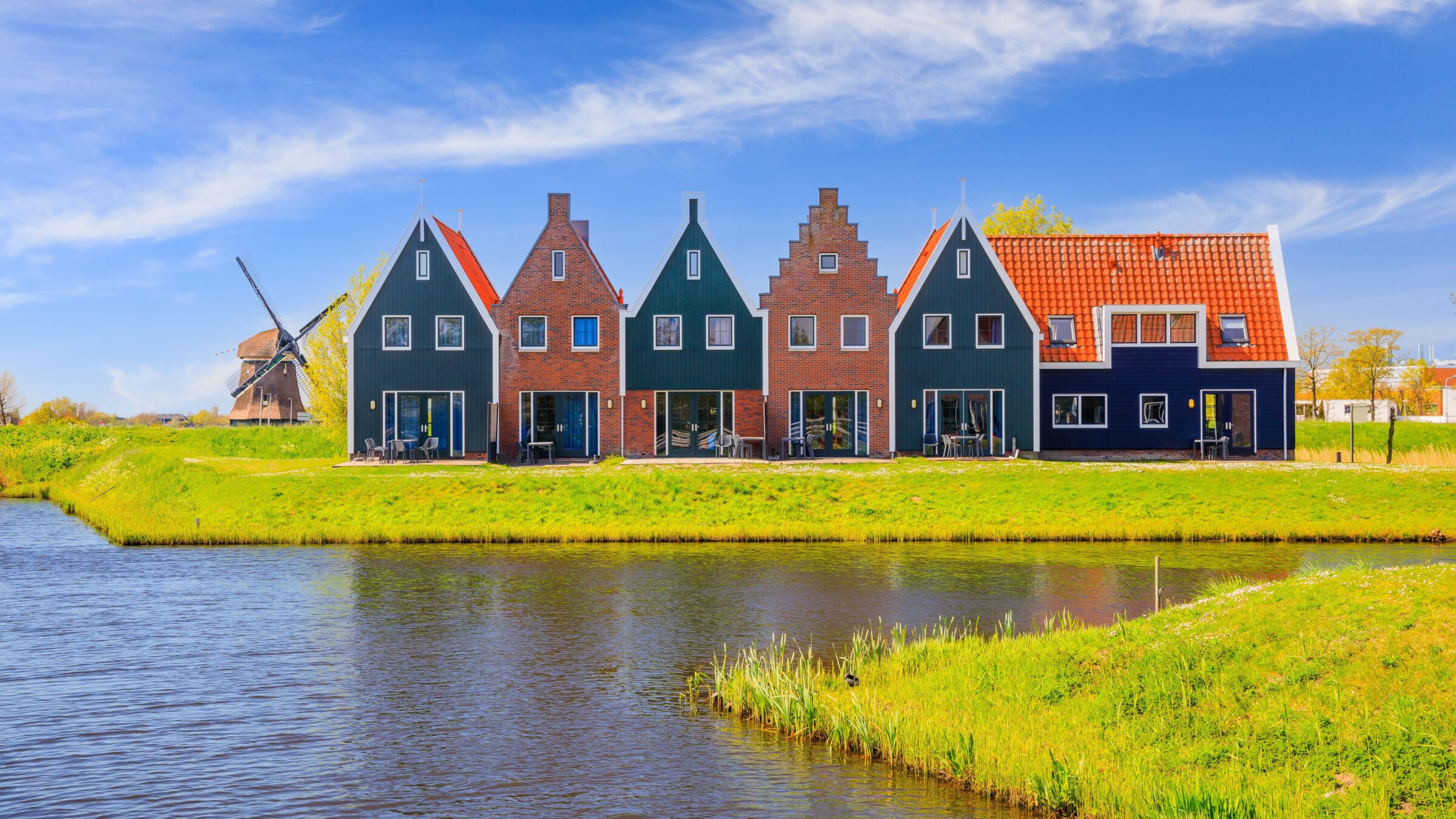 A row of colored houses in Volendam.