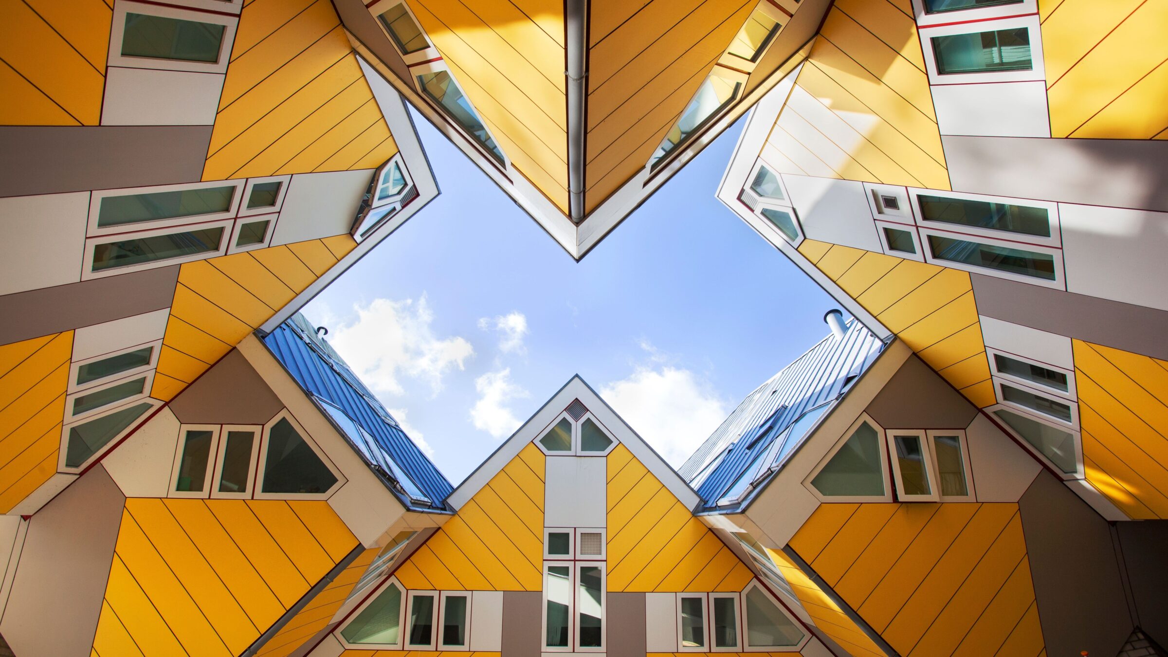 Yellow cubic houses in Rotterdam, one of the best day trips from Amsterdam.