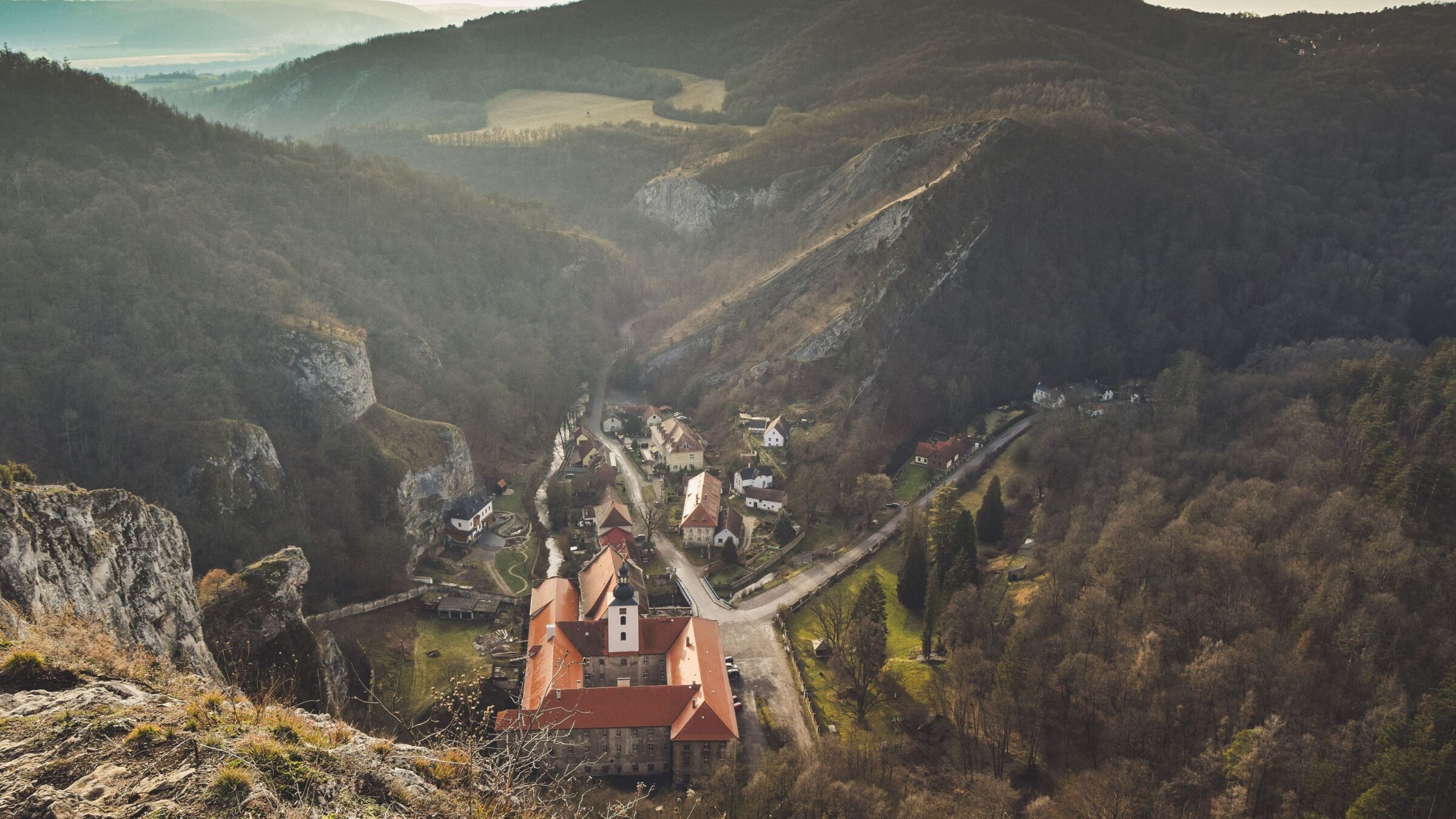 Svaty Jan Pod Skalou, a monastery built at the foot of dramatic hills.
