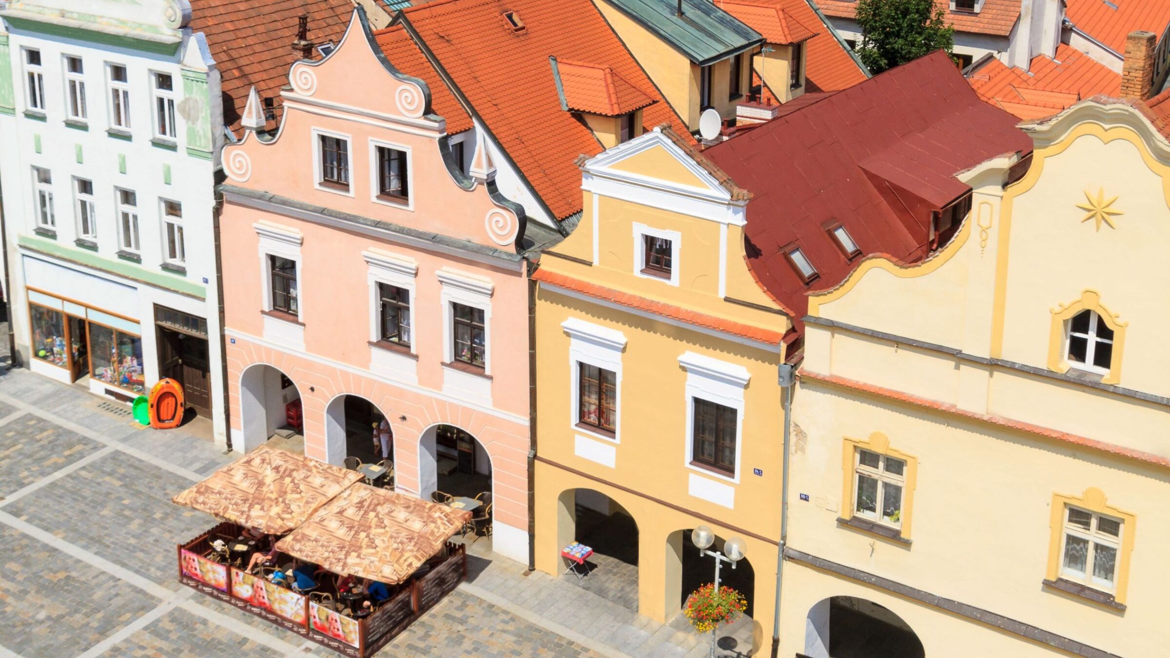 A close-up of traditional architecture.