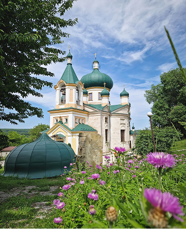 Condrita Monastery of Saint Nicholas in Moldova. Christian Orthodox church with a distinctive architectural style traditional for eastern Europe culture