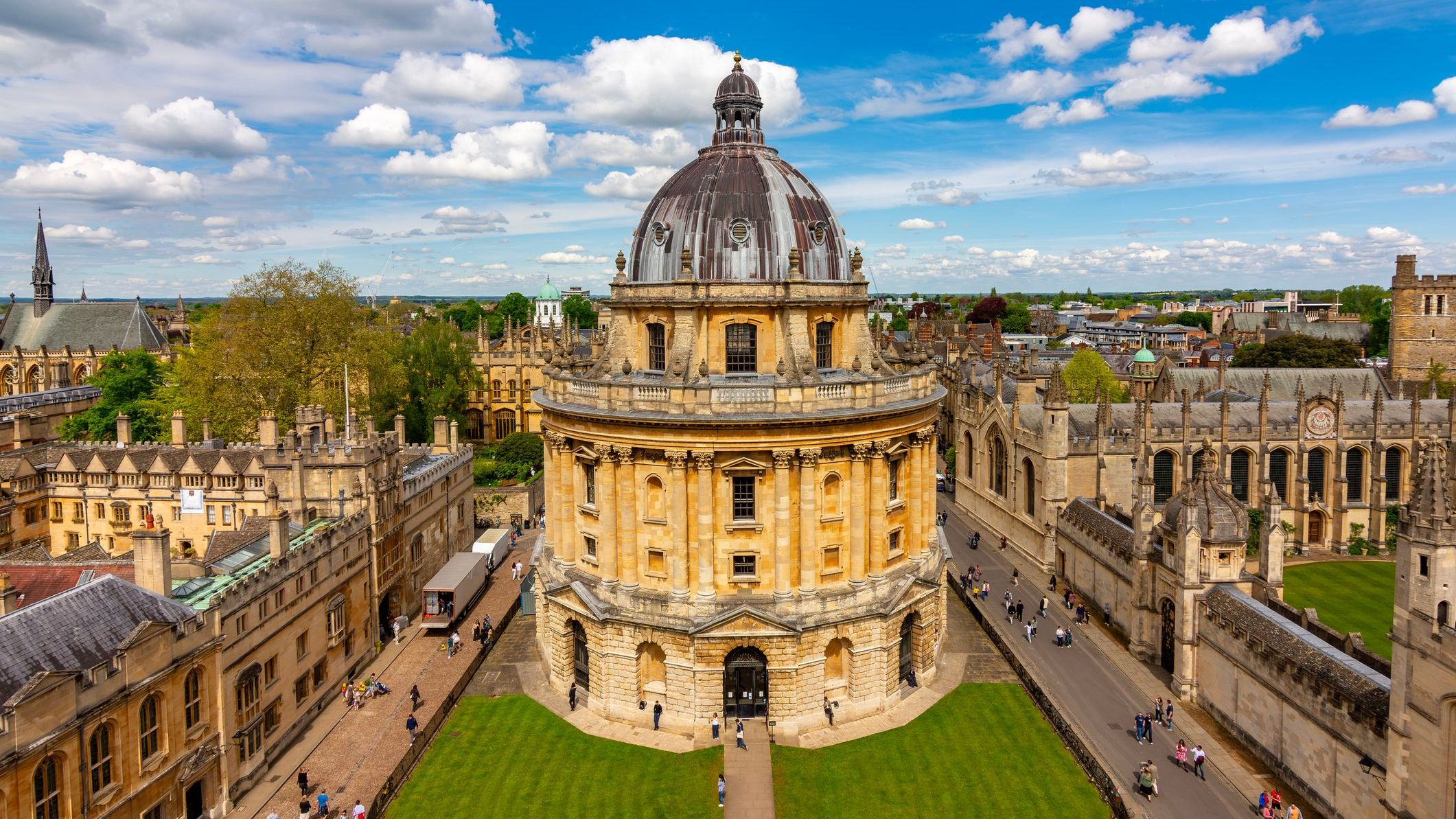 Oxford cityscape with the Radcliffe Camera dominating the city.